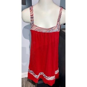 SWEET PEA BY STACY FRATI SLVLSS RED NYLON DRESS, SZ S